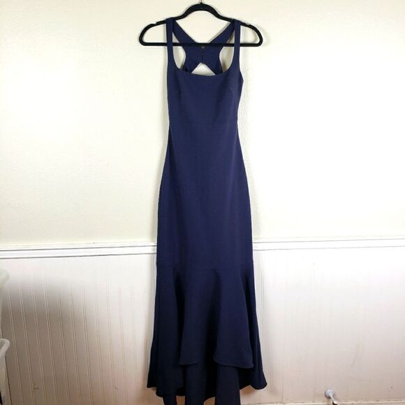 Likely Dresses & Skirts - Women's NWT Likely Navy Blue Barnes Sleeveless Mermaid Ruffle Formal Dress SZ 0
